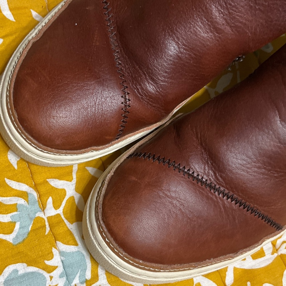 🔥Final Mark Down! Toms Brown Leather Ankle Booties with Faux Fur Trim - Picture 14 of 16